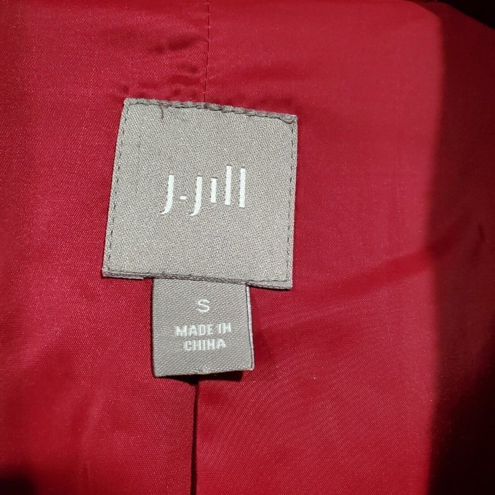 J Jill Womens Blazer Size Small Career Red 2-Button Jacket Pockets Wool Blend - Picture 7 of 14